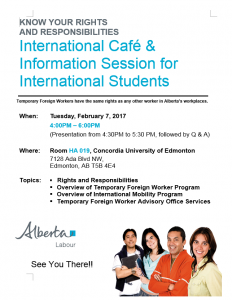 International Cafe and information session 20170207