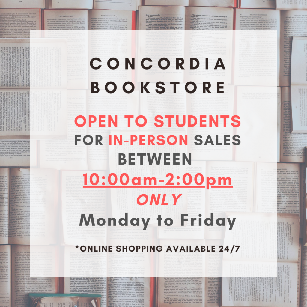 BOOKSTORE HOURS Concordia University of Edmonton