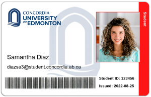 Picture of the front of a CUE student ID card