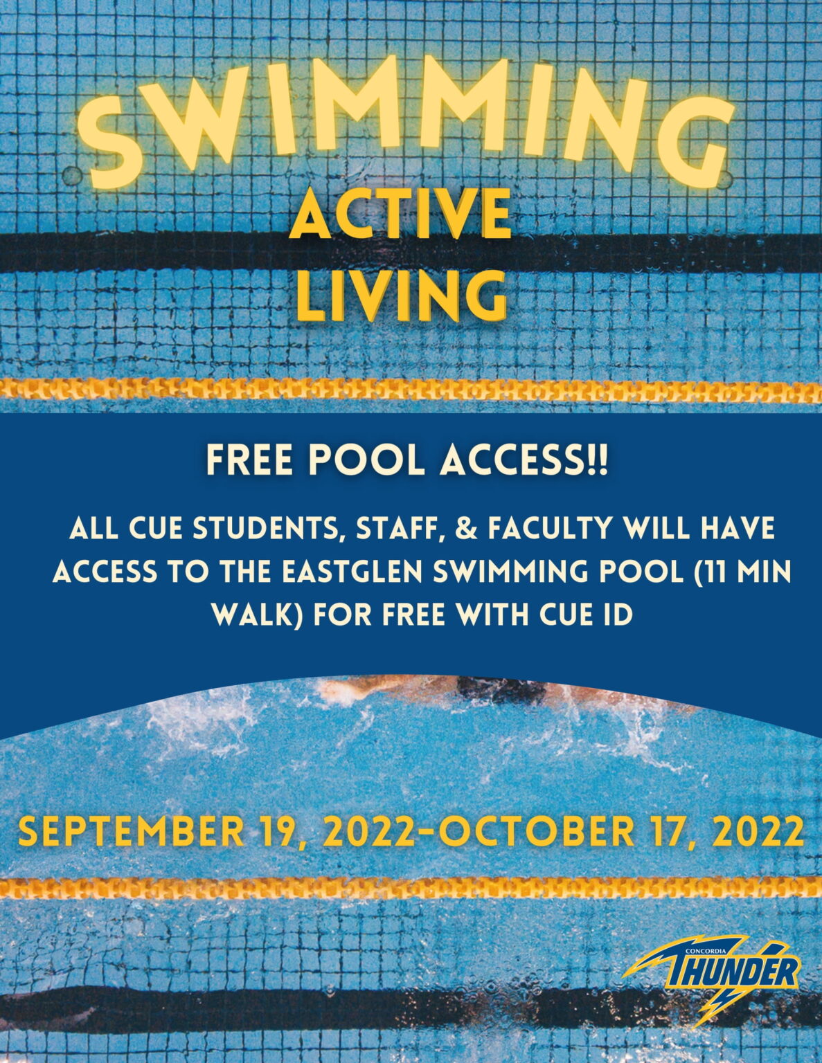 FREE Pool Access for CUE - Concordia University of Edmonton 