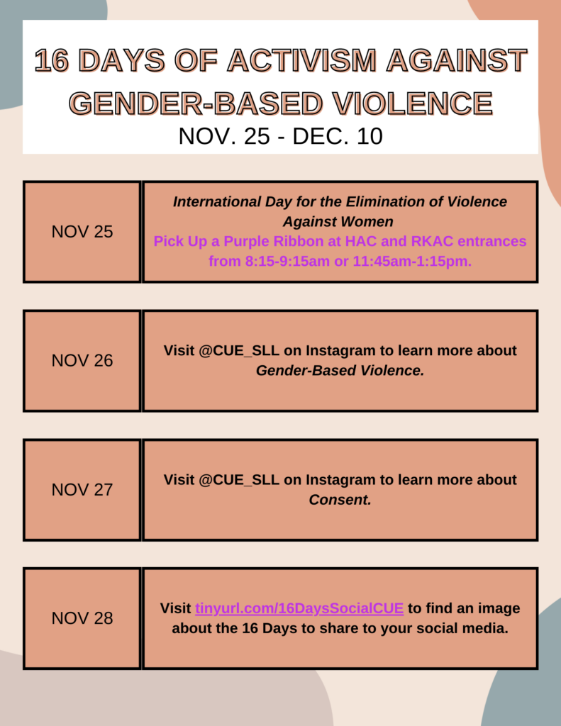 Campaign for 16 Days of Activism Against Gender-Based Violence ...